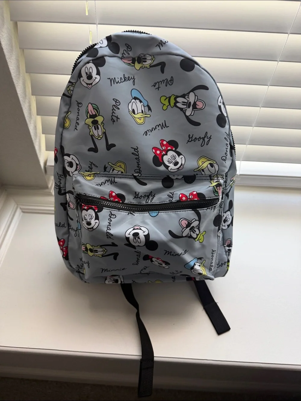 Kids Light Gray Disney Character Print Backpack - Unbranded